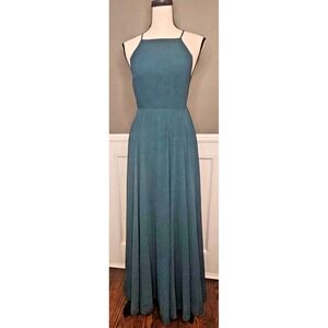 Lulus Teal Green Prom Wedding Party Maxi Dress Long Flowy Small